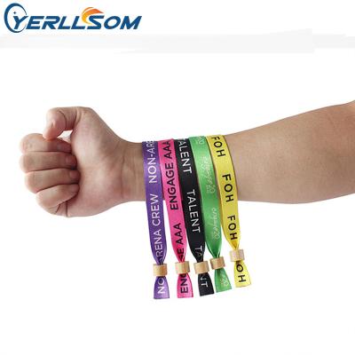 China Fast Shipping Custom Vintage YERLLSOM Printing Polyester Fabric Wristband For Event With Logo Y22042902 for sale