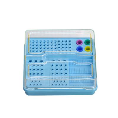 China Medical Multifunctional PP Instrument Box Plastic Disinfection Dental Box For Burs/Endo Instruments Root Canal Box Files Dental Desktop Holder for sale