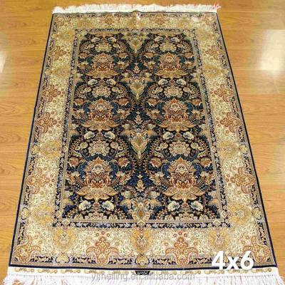 China Oriental Turkish All Over 4 x 6ft Hand Knotted Turkish Silk Blanket For Sale Handmade Blankets All Over Design For Living Room Bedroom for sale