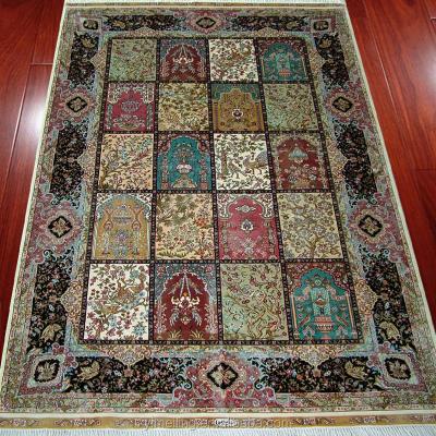 China American Style Handmade Hand Knotted Persian Silk Rugs Four Seasons Rugs With Garden Design For Islamic Bedroom for sale