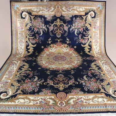 China Stain Resistant French Royal Floral Luxury Handmade Home Silk Carpet Design Aubusson Style Decorative Rugs for sale