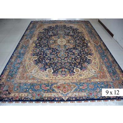 China Europe 9x12 Custimze Uzbekistan Silk Rug Hand Knotted Blue Luxury Persian Chinese Rugs High Quality Handmade Design For Gemany for sale