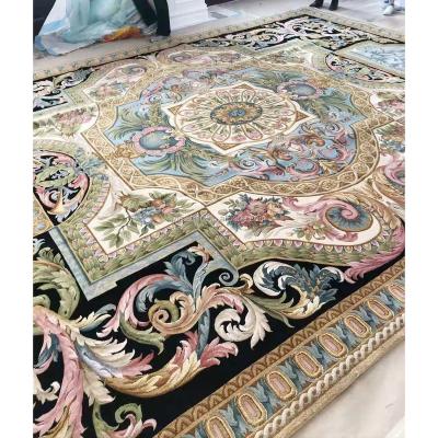 China European 17th 18th Century French Savonnerie 8.3x10 Hand Knotted Antique French Handmade Savonnerie Carpet Silk Rug For Home Decoration for sale