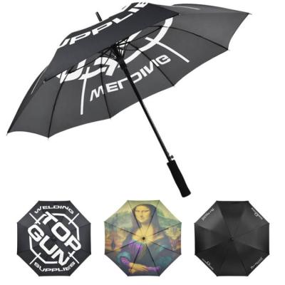 China CLASSIC Wholesale Luxury Umbrella For Super Strong Wind Advertise Custom Printing Upright Customized Stick Umbrella for sale