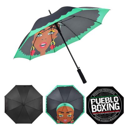 China Custom 23inch Digital Strong Unbreakable Customizable Stick Promotion Printing CLASSIC Advertising Umbrella With Logo for sale