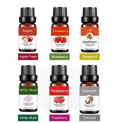 China Skin Revitalizer Aromatherapy Fragrance Essential Oil 6 Pcs Gift Set White Apple Musk Raspberry Coconut Strawberry Grapefruit Oil For Candle Soap for sale