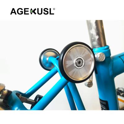 China AGEKUSL Titanium Bike Easywheel 55/45mm Use For Brompton Pikes 3Sixty Camp Folding Bicycle Rollers Easy Wheels Cnc With Titanium Bolts for sale