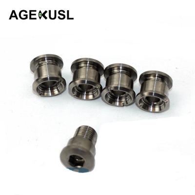 China AGEKUSL Ring Bolt Nuts Use For Brompton Folding Titanium Chain Bicycle Single Crank Set Ti Titanium Bike Chain Rings Bolts Screws for sale