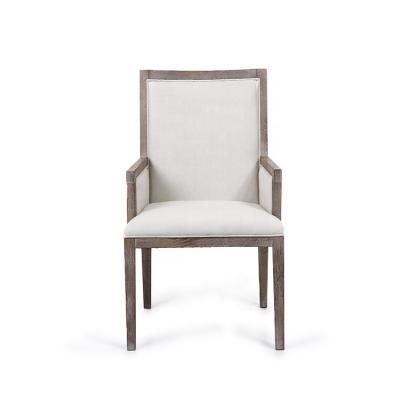 China Other Chinese Wholesale ASH Wood Feet Elegant Durable Leisure White Arm Dining Chairs for sale