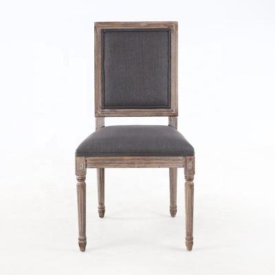 China Other Anji Factory Dark Gray Polyester Fabric Modern Gray Wooden Dinning Chair for sale