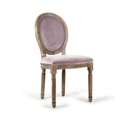 China Anji Kaseihomeland Solid Rubber Velvet Tufted KSV25025 Pink Wooden Furniture Around Back Dining Chair for sale