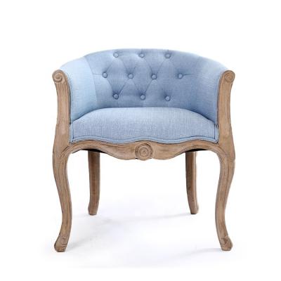 China THE OTHER Anji Kaseihomeland Rubber Wood KSF811-15 Blue Fabric Solid Wood Leisure Solid Wood Chair for sale