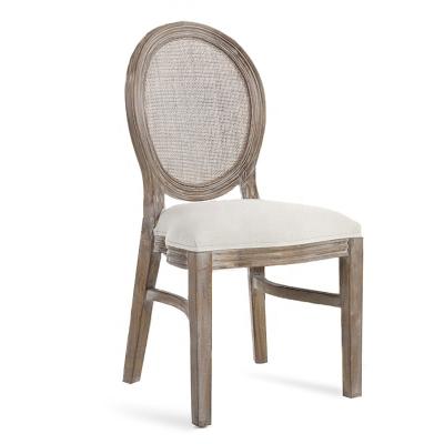 China Rattan Back Design Antique Louis Chair Vintage Round Rattan Back New Dining Chair for sale