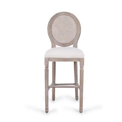 China Anji Custom Quality Guaranteed Rubber Rattan Strong Back Modern Bar Stools Wooden Chairs for sale