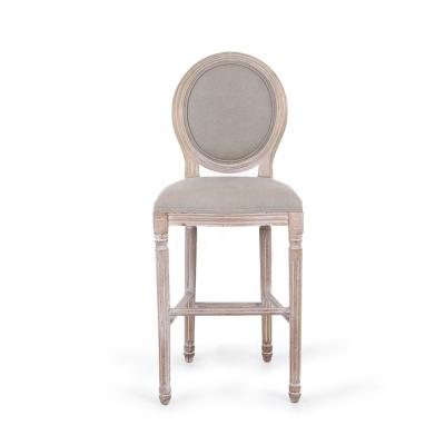 China Anji Kaseihomeland Rubber Wood Round Back Counter Bar Stool Strong Referee Chair for sale