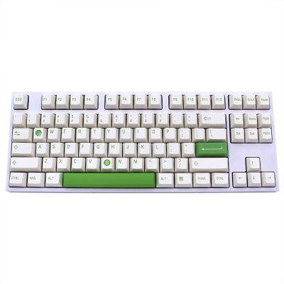 China (Only Keycap) Mechanical Mechanical Keyboard Keycap PBT Green and White Sublimation Thermal Keycap Customization for sale