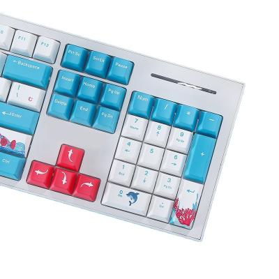 China Ocean Theme 114 Mechanical Keys Full Set Small MX Keyboard / Gaming Mechanic Keycaps PBT for sale