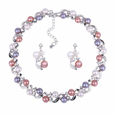 China 2021 FASHIONABLE Freshwater Pearl Women Bridal New Arrival Wedding Necklace Necklece Earrings Jewelry Sets for sale