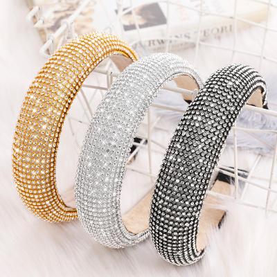 China Luxury Rhinestone Diamond Gemstones Headband Hair Decoration Fashion Bling Head Band Hair Accessories for sale