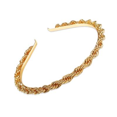 China Best Vintage Simple Headband Gold Alloy Chain Wholesale Braided Headbands for sale