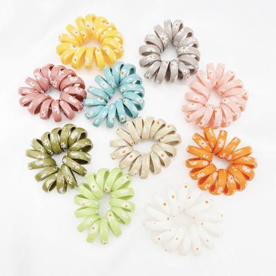 China Best Selling Plastic/TPU Hair Spool Daisy Telephone Wire Hair Tie Plastic/TPU Fashion Hair Bobbin for sale