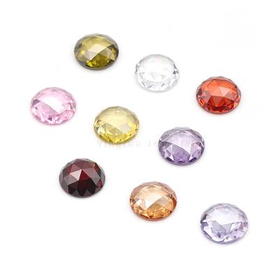 China Jewelry Making Making Hot Selling Rose Cut Round Flat Back Loose CZ Stone Checker Zircon Gemstone For Jewelry Making for sale