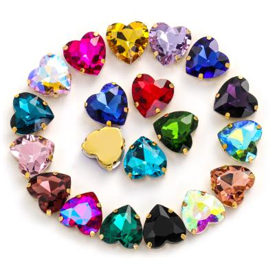 China Various Shiny Colors Best Sell DIY Decorative Rhinestone Flower Garment Accessories For Clothing Crystal Flatback Sew On Shoes Pendant Necklace for sale