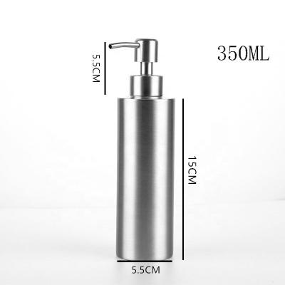 China Custom Personal Care Luxury Hotel Bath Supplies Dispenser For Liquid Soap Bottle Silver Pump Shampoo Bottle 350ml for sale