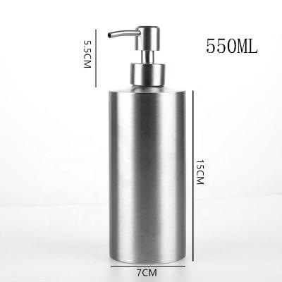 China Custom Personal Care Luxury Hotel Bath Supplies Dispenser For Liquid Soap Bottle Silver Pump Shampoo Bottle 550ml for sale