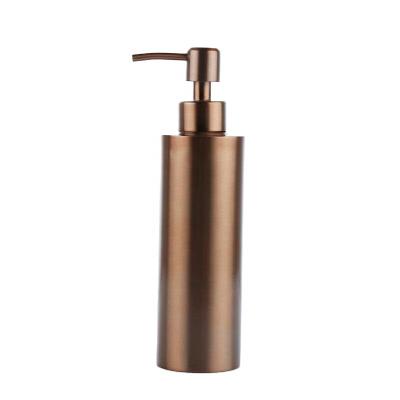 China Gold Color Personal Care 350ml Stainless Steel Liquid Soap Dispenser Lotion Bottle For Bathroom for sale