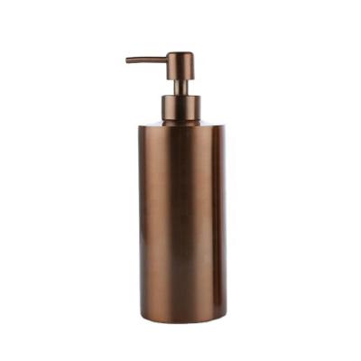 China Gold Color Personal Care 550ml Stainless Steel Liquid Soap Dispenser Lotion Bottle For Bathroom for sale