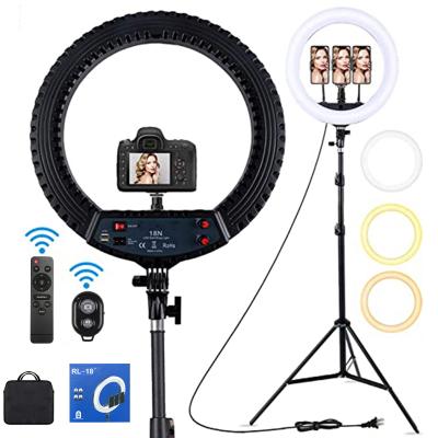 China KALIOU 18 Color Tempurate 18 Inch Adjustable Makeup LED Ring Light With Tripod Stand Dimmable Selfie Ring Light for Studio Portrait YouTube Vlog Video for sale