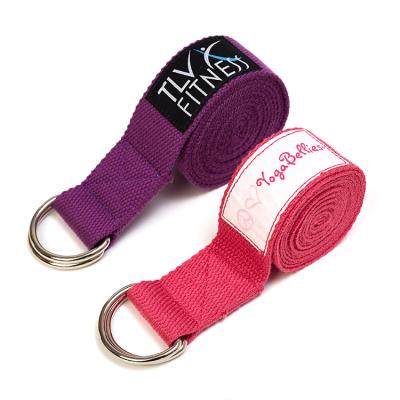 China High Elasticity Polyester Strap With D Ring Yoga Stretching Strap Yoga Pull Strap Belt for sale