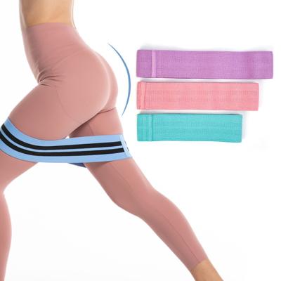 China Wholesale High Elasticity Custom Printed 3 Resistance Cloth Fitness Exercise Workout Loop Yoga Resistance Level Bands for sale