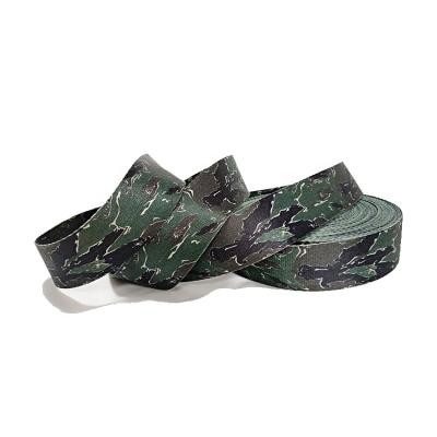 China Custom Printed 40mm Webbing Camouflage Webbing Polyester Viable Webbing Backpack Strap for sale