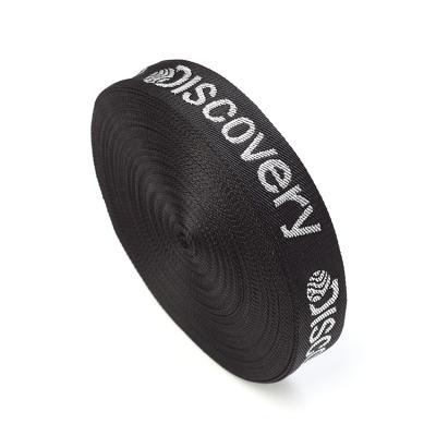 China Nylon Anti-UV Viable Custom Logo Jacquard Webbing For Bags /Garment Strap 3.8cm for sale