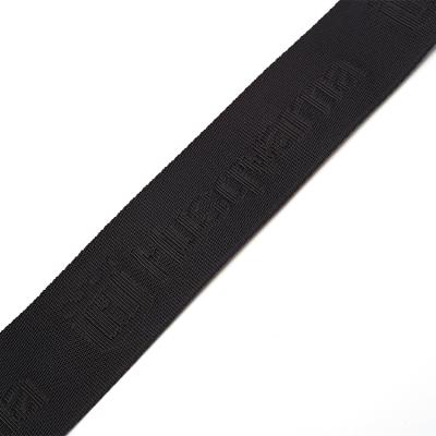 China Durable Custom Woven Ribbon Jacquard Webbing Polyester Nylon Black Webbing 100% High Tenacity for sale