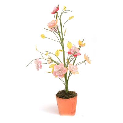 China Decoration Artificial Flower Pot Indoor Outdoor Small Artificial Flowers for sale