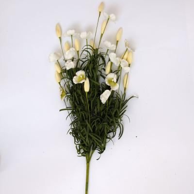 China Outdoor Indoor Decoration Panel Green Artificial Flowers For Decoration Artificial White Flowers for sale