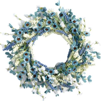 China Blue Garlands Spring Indoor Outdoor Summer Decoration Artificial Diy Interior Front Entrance 20 Inches for sale