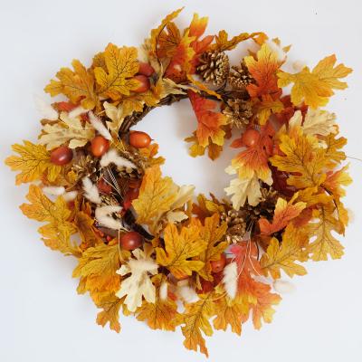 China Outdoor Indoor Decoration 18 Inch Front Entrance Wreath Fall For Harvest Thanksgiving Decorations for sale