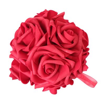 China Amazon Outdoor Hot Selling Decoration Flower Ball Red Foam Rose for Artificial Decoration Wedding Home for sale