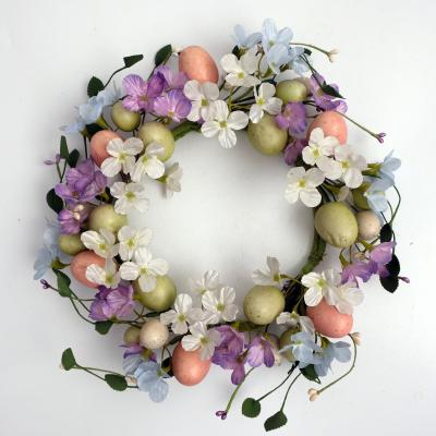 China Easter Decoration Spring and Summer Easter Wreaths for Front Door Artificial Wreaths for Spring Summer with Moss Eggs for sale