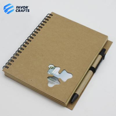 China High Quality Wholesale Cheap Bulk A5 Soft Cover Recycled Kraft Paper Cover Spiral Notebook for sale