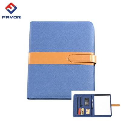 China Fashion Leather Promotion Profession Custom Leather Padfolio A4 for sale