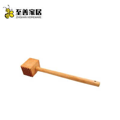 China Sustainable Wholesale Kitchen Boards Beech Wood Square Wood Meat Hammer With Sharp Teeth Wooden Kitchen Tool for sale