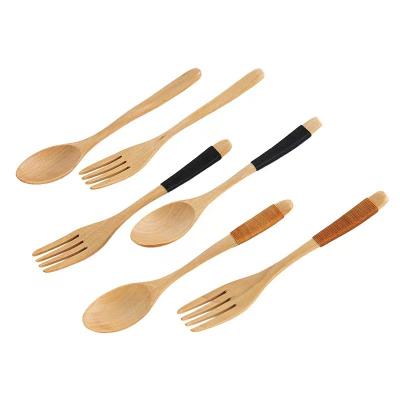 China Sustainable Eco Friendly Kitchen accessories Mixing and Cooking Wooden Spoon Knife Japanese Long Handle Wood Soup Serving Spoons In Bulk for sale