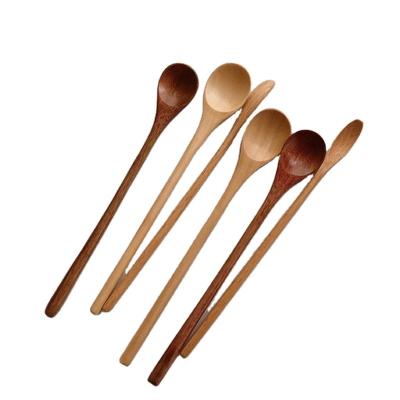 China Sustainable High Quality Supply Customized Nanmu Wooden Coffee Spoons Wooden Ladle Spoon Set for Cooking Mixing for sale