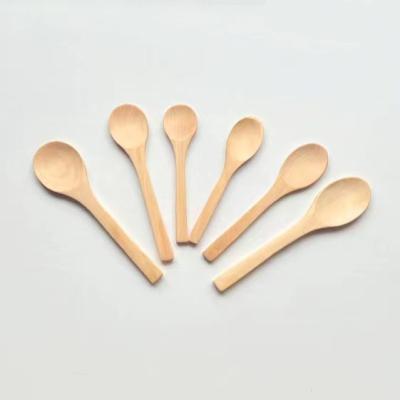 China Sustainable wholesales 9cm engraved honey mini wooden spoon wooden mini wood mini spoon for sale