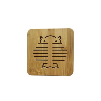 China Sustainable Wooden cartoon thermal insulation non-slip placemat custom creative cute restaurant cafe waterproof placemat for sale